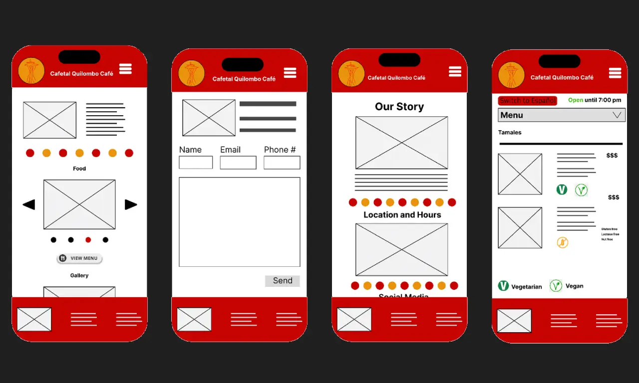 Cafe Website Design screenshot