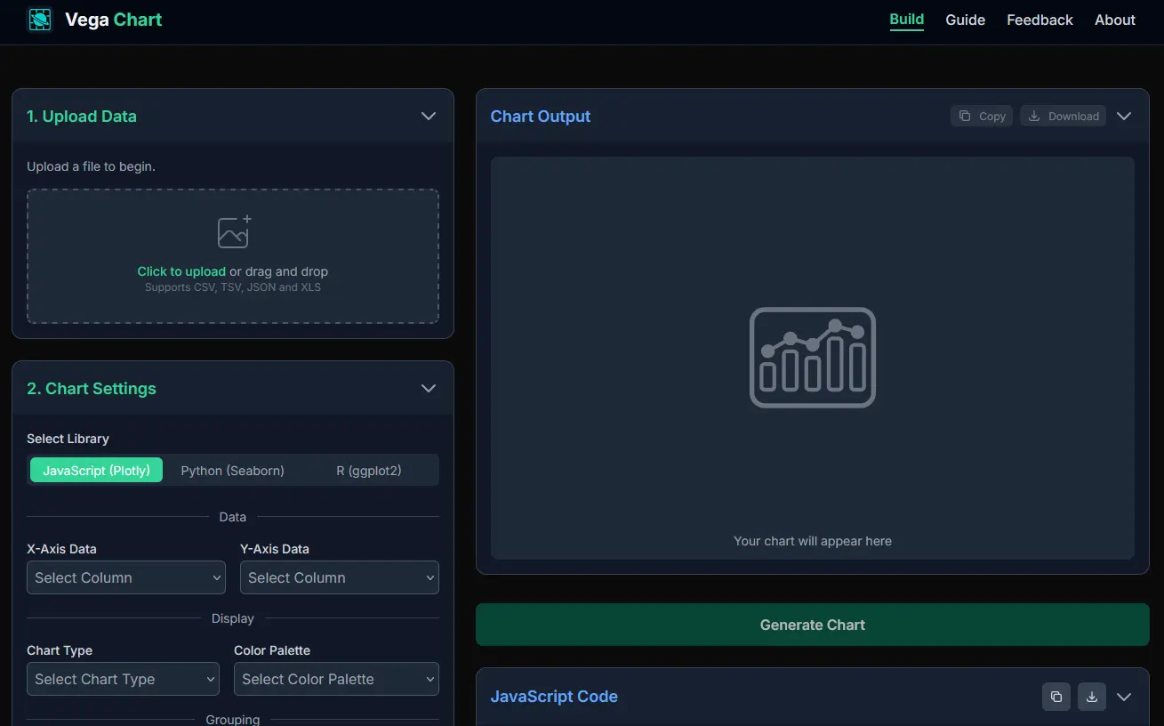 VegaChart interface screenshot